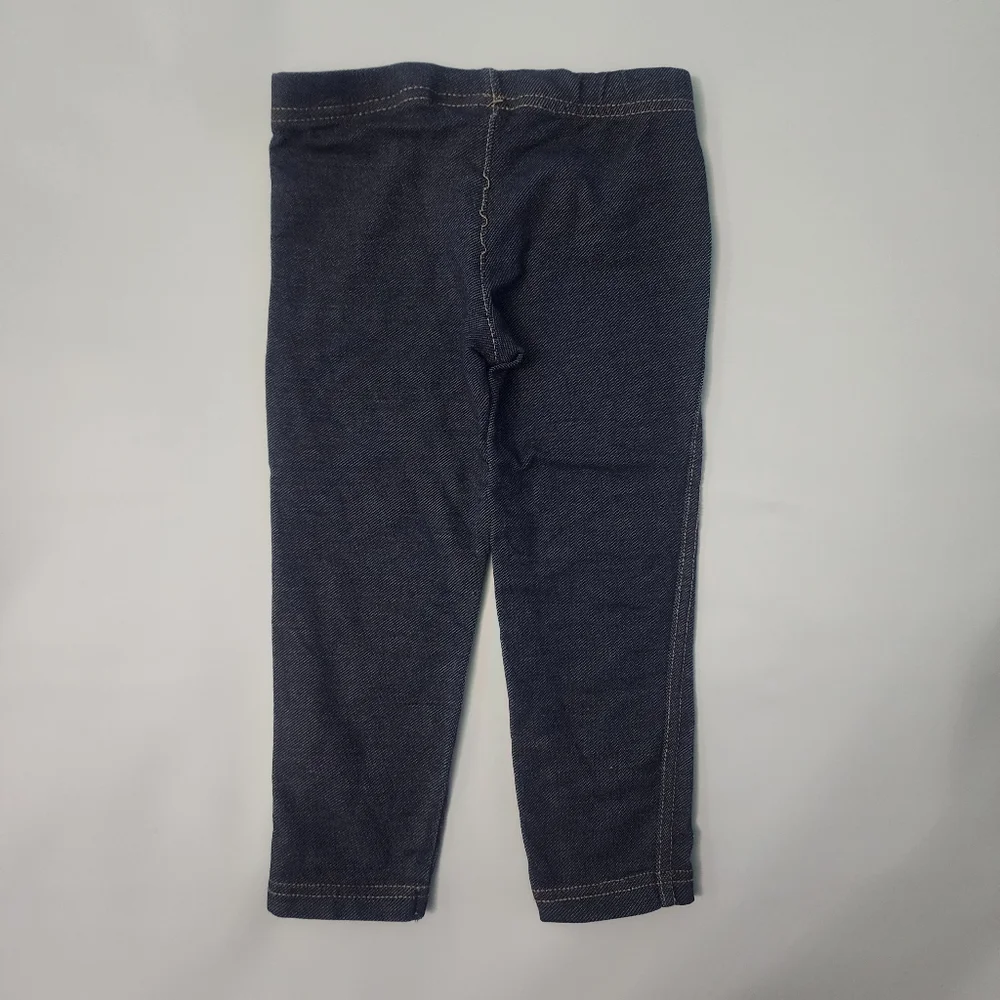 Cat & Jack Peplum Burgundy Top & Carter’s Blue Jeggings Set Toddler Girl 3T